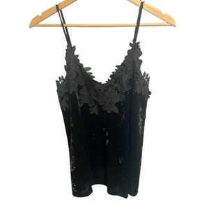 Oddi Black Velvet Lace Cami Small NWT Feminine Whimsigoth Layering